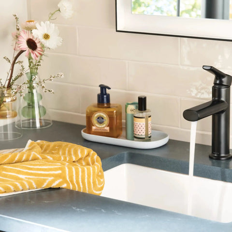Meena One Handle Bathroom Sink Faucet Matte Black With Drain Included And Optional Deck Plate Ready To Install Flexible