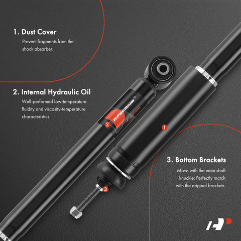 Close-up of Rear Shocks For Honda Civic 2006 To 2011 And Acura CSX 2006 To 2011 2 Pack Replacement Suspension Shock Absorbers