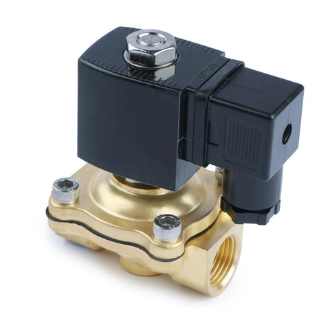 Half Inch Brass Solenoid Valve, 110V To 120V AC, Normally Closed, 10 Bar, Half Inch NPT Thread, Electric Valve For Water Air Diesel