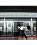 Infrared Safety Beam Sensor for Automatic Sliding Doors installed on a commercial building entrance, preventing door collision.