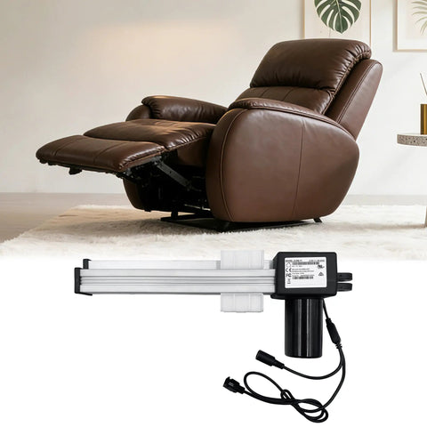 Direct Replacement Linear Actuator Kit For Your Power Recliner Lift Chair And Electric Sofa with recliner in background