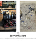Cool Festfends Copper Sealing Gasket Flat Washers M5 Size Metric Kit With 200 Pieces For Electrical And Industrial Sealing Applications That Actually Work In Wet Environments To Keep Things Tight And Secure, copper washers beside machine parts