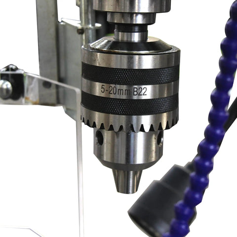 Close-up of chuck on Beefy Floor Drill Press With 26 Inch Swing 1.57 Inch Drilling Capacity 2.2kW 220V 3 Phase Motor 8 Speed