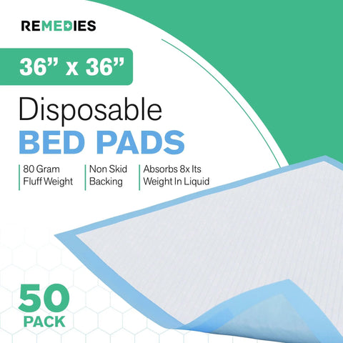 Ultra Absorbent Heavy Duty Disposable Adult Bed Pads 36X36 Inch Waterproof Incontinence Underpads With Plush Fluff Top, 50 pack.