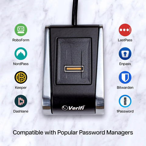 Fast USB Fingerprint Reader For Windows Hello And Passkey Login No Fuss Biometric Security For Your PC With Aluminum Finish In Black And Silver