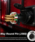 7 Way Round Pin Trailer Plug Tester With LED Indicators Replaces 7865L For Trucks And Trailers mounted on red truck panel