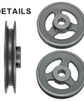 Heavy Duty Cast Iron Single Groove V Belt Sheave Five Eighth Inch Bore Five Point Two Five Outer Diameter side and top views