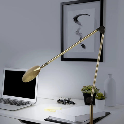 Gold Sage 2 In 1 LED Craft Table And Floor Lamp Adjustable Floor Reading Light Over Chair For Living Room And Office