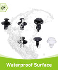 Universal 100 Piece Car Bumper Retainer Clip Kit With 6 Size Plastic Rivets Waterproof Design