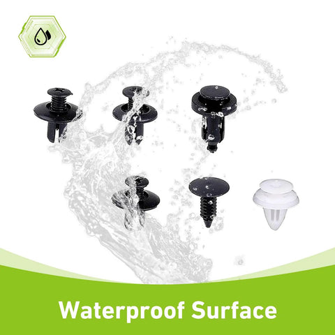 Universal 100 Piece Car Bumper Retainer Clip Kit With 6 Size Plastic Rivets Waterproof Design