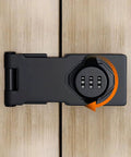 Solid Build 3 Digit Keyless Combination Lock With Smooth Twist Knob And Heavy Duty Hasp Latch For Wood Cabinets Drawers Lockers Gun Safes Keep Your Stuff Locked Tight, viewed from above with numbers visible.