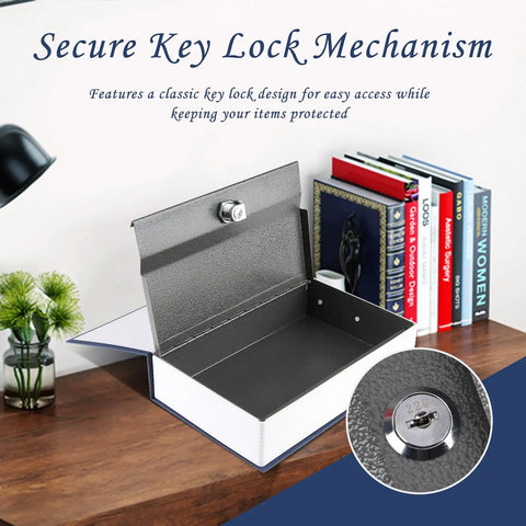 Open Key Lock Dictionary Diversion Book Safe, Portable Metal Safe Box For Hidden Storage, A Slick Hideaway For Cash Jewelry And Valuables