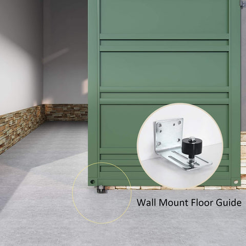 Heavy Duty Galvanized Steel Exterior Sliding Barn Door Roller Kit For Outdoor Use, wall mount floor guide focus