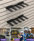 Heavy Duty Slatwall Drill Holder Mount 1 Pack for Cordless Drills, Pro Grade Metal Power Tool Organizer Rack installed on wall
