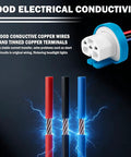 Rock Solid Ceramic Headlight Wiring Harness Connector Adapter For 9007 9004 Hb1 Hb5 Bulbs with copper wires and terminals.