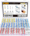 1118 Piece Waterproof Solder Seal Wire Connectors Kit Heavy Duty Heat Shrink Butt Connectors assorted AWG terminals in storage box.