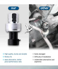 Comparison of Chevy GMC AC Pressure Sensor Switch Replacement For 2002 2021 Chevy And 2003 2020 GMC Vehicles DIY Friendly Easy Install Refrigerant Pressure Sensor 1551343 13587668 OEM Style Reliable Fit And Great Value with old sensor.