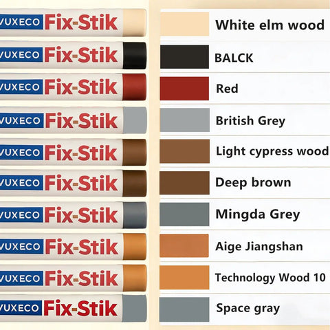 Wood Repair Wax Stick Kit With 10 Colors For Scratches Holes Chips And Scuffs Fast Fix No Mess Furniture Touch Up shown in various shades