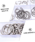 150 Pieces 304 Stainless Steel C Shaped Snap Rings Shaft Retaining Assortment Kit in plastic case