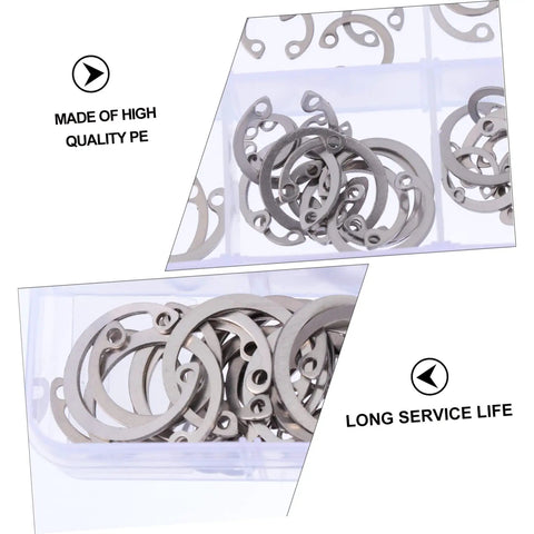 150 Pieces 304 Stainless Steel C Shaped Snap Rings Shaft Retaining Assortment Kit in plastic case