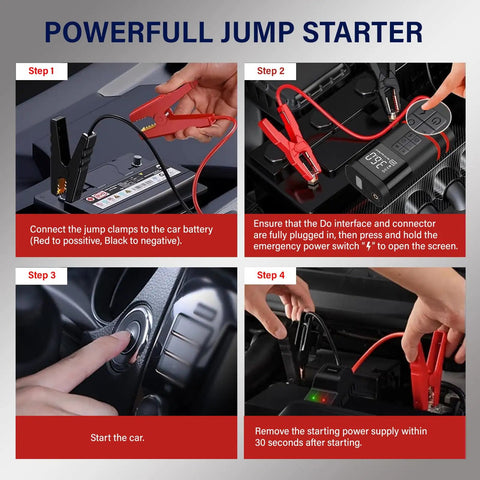 Cordless Portable Tire Inflator Air Compressor For Cars And Trucks Packs A Blistering 20000MAH Rechargeable Auto Pump step-by-step instructions.