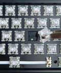 Silent Magnetic Hall Effect Linear Switches For Mechanical Gaming Keyboards 2 Pin Hot Swap Kit installation close-up