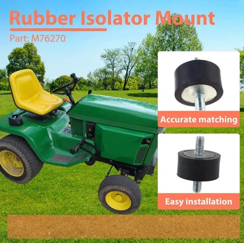 Heavy Duty Replacement Rubber Isolator Mount For John Deere Lawn Tractors Part M76270 on lawn tractor with yellow seat.