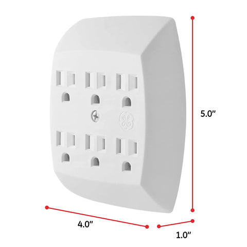 Turns Two Outlets Into Six Power Outlets With A 3 Pack 6 Outlet Wall Tap Grounded 3 Prong Adapters Secure Install UL Listed