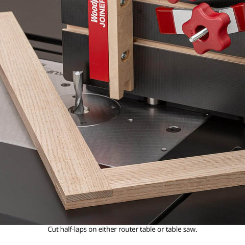 Pro Grade Micro Adjustable Joinery Sled For Precise Box Joints, Miters And Angled Cuts On Table Saw And Router Table with wood frame