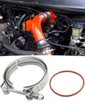 Turbo V Band Clamp With O Ring Seal Replacement For Dodge Cummins 4BT 6BT 12V 24V Engine Exhaust Pipe and O-Ring