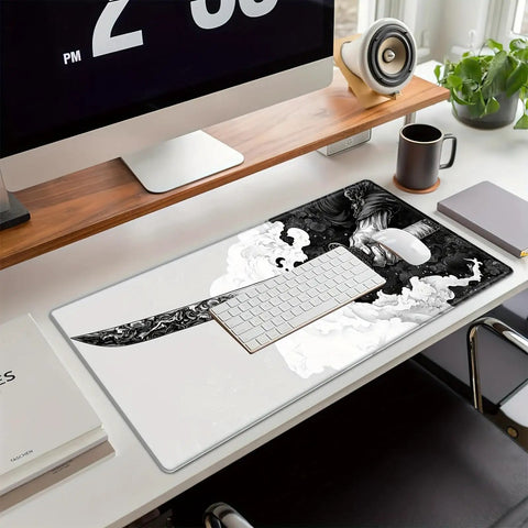 Extended Gaming Mouse Pad Large Desk Mat for Laptop and Keyboard Non Slip Rubber Base with Stitched Edges Waterproof Surface