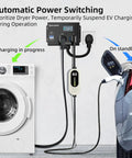 Smart 240V EV And Dryer Splitter With Auto Power Switch For Dryer Outlet Share pictured connecting washer and EV charger