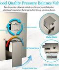 High Pressure Rain Shower System With 12 Inch Rain Head And Handheld Combo For Bathroom Wall Mounted Set With Rough In Valve And Trim Kit In Brushed Nickel shown with pressure balance valve control features