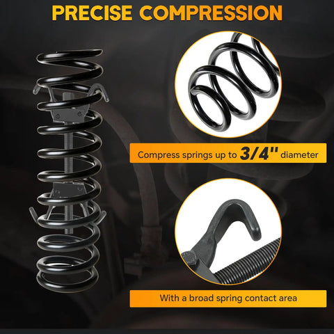 Heavy Duty Coil Spring Compressor Tool Kit for Auto Repair Pro Grade Spring Clamp Set with safe locking, precise compression