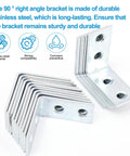 10 Pcs 4 Hole 90 Degree Corner Braces L Shaped Steel Brackets For Shelves Chairs Drawers And Cabinets Heavy Duty