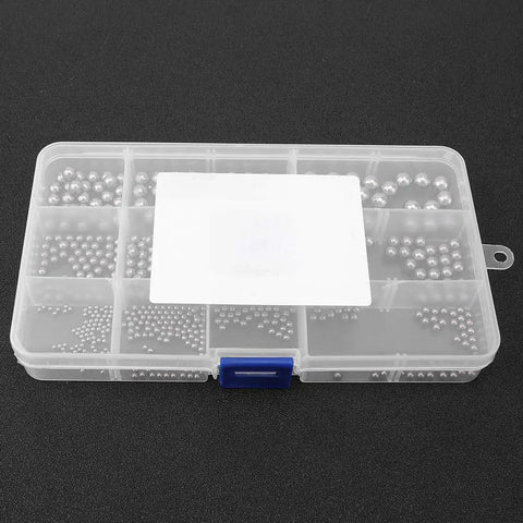 510 Pieces M2 M8 Steel Bearing Ball Classification Kit Built Tough For Heavy Duty Industrial Use With Hardened Balls High Hardness And Load Capacity For Precise Long Lasting Performance, plastic organizer with assorted steel bearing balls