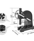 Three Ton Arbor Press With Smooth Handwheel Adjustment And Heavy Duty Steel Frame For Precision Stamping And Leather Craft Bang Out Daily Shop Tasks Rock Solid Benchtop Force Tool dimensions and structure.
