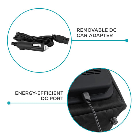 Portable Electric Cooler Bag Keeps Your Drinks Straight Up Frosty On Weekend Road Trips 15 Liter Soft Sided Thermoelectric Fridge With Dc Car Adapter For Travel Storage with removable DC car adapter.