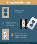 Classic Architecture White 2 Gang Single Switch And Duplex Wall Plate Covers Pure White Finish For Outlets And Switches 1 Pack