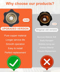 Front-view infographic of water inlet fitting for high-pressure washer pump; copper 3/8-inch male to 3/4-inch female ends
