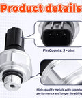 AC Pressure Sensor Replacement For Honda Accord Odyssey And Acura Models 80450-S7S-003 1711677, 3-pin metal sensor