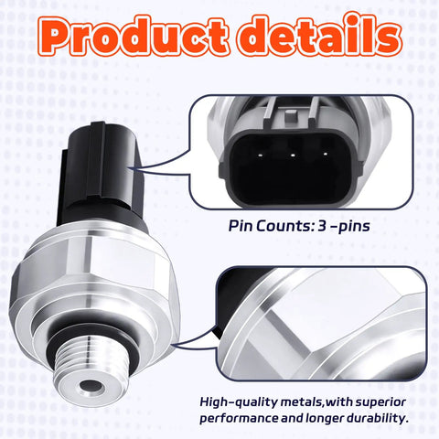 AC Pressure Sensor Replacement For Honda Accord Odyssey And Acura Models 80450-S7S-003 1711677, 3-pin metal sensor