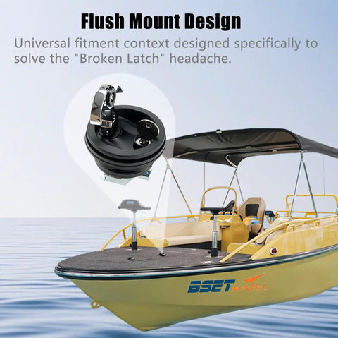 Beefed Up Durable Boat Hatch Latch With Keys Flush Mount Cam Latch Replacement For Boats And RVs Anti Corrosion ABS Body