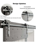 Stainless Steel Sliding Barn Door Hardware Kit For One Door With Pro Grade Four Roller Hangers And Quiet Soft Close Durable Rail System