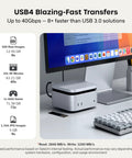 Upgrade Your Tech Loadout With This Slim USB4 NVMe SSD Enclosure Packing 40Gbps Ridiculously Fast Data Transfers For Ultra High Performance Drive Flex Today next to a sleek monitor and keyboard.