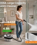 Kolerflo Handheld Steam Cleaner 2500W High Pressure Steamer For Floor Cleaning with 1200ml tank in bathroom.
