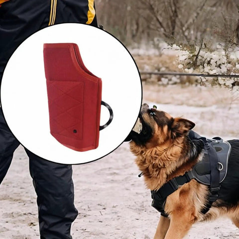 Durable Dog Training Bite Sleeve With Sturdy Handle Arm Guard For Safe Puppy And Small To Medium Dog Play, Thick Cotton Construction, Red