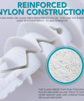 Close-up of reinforced nylon construction in heavy duty drywall anchors and screws kit with fiberglass for 50 pound load