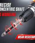 Close-up of precise concentric shaft of Premium Magnetic Drill Bit Set For Impact Drivers Featuring Rock Solid Grip.