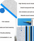 High Density Self Adhesive Acoustic Foam Panels 2 Inch Thick Sound Dampening Tiles showing felt material and honeycomb design.